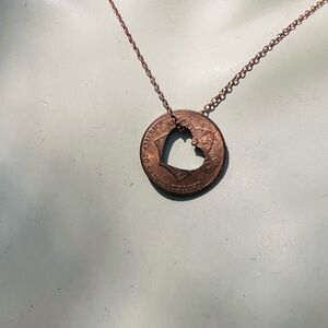 Vintage-Inspired Penny Pendant Necklace sterling silver chain